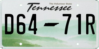 TN license plate D6471R
