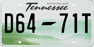TN license plate D6471T