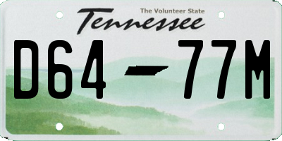 TN license plate D6477M