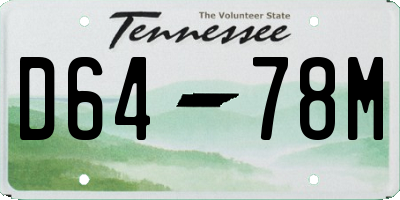TN license plate D6478M