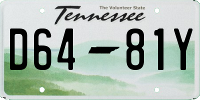 TN license plate D6481Y