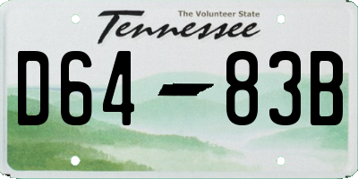TN license plate D6483B