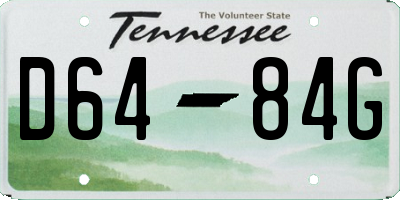 TN license plate D6484G