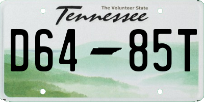 TN license plate D6485T