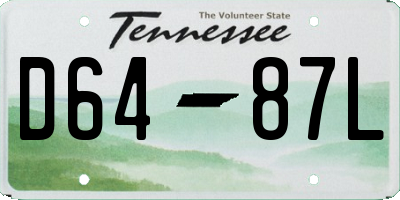 TN license plate D6487L