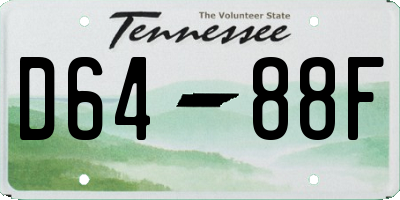 TN license plate D6488F