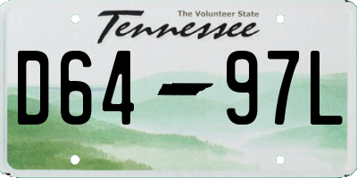 TN license plate D6497L
