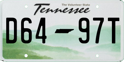 TN license plate D6497T