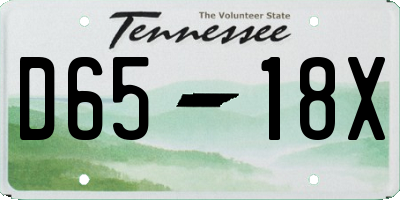 TN license plate D6518X