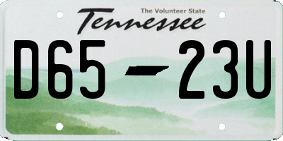 TN license plate D6523U