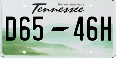 TN license plate D6546H