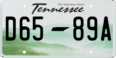 TN license plate D6589A