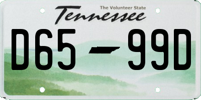 TN license plate D6599D