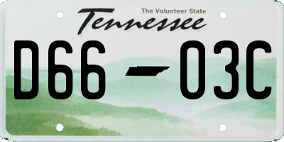 TN license plate D6603C