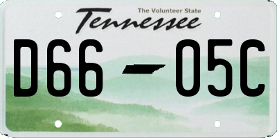 TN license plate D6605C