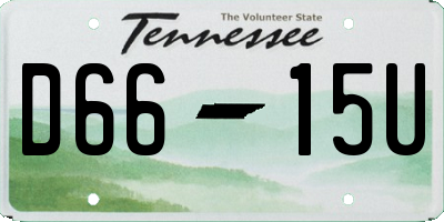 TN license plate D6615U