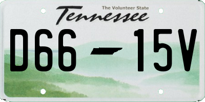 TN license plate D6615V