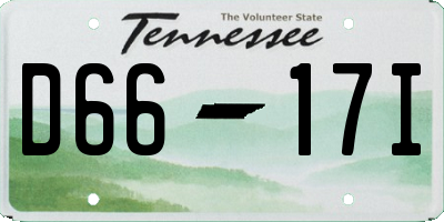 TN license plate D6617I
