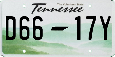 TN license plate D6617Y