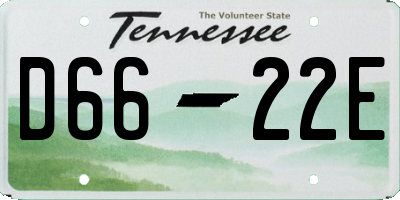 TN license plate D6622E