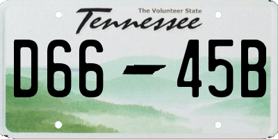 TN license plate D6645B