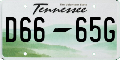 TN license plate D6665G