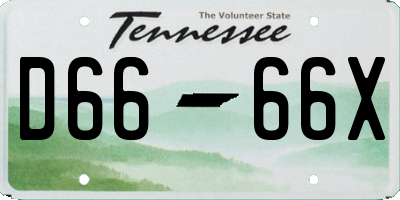 TN license plate D6666X