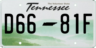 TN license plate D6681F