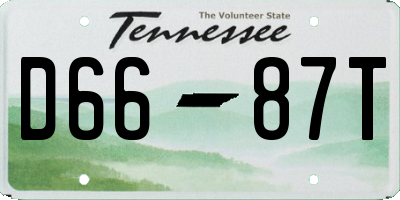 TN license plate D6687T