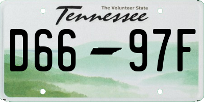 TN license plate D6697F