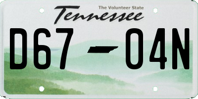 TN license plate D6704N