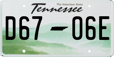 TN license plate D6706E