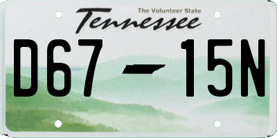 TN license plate D6715N