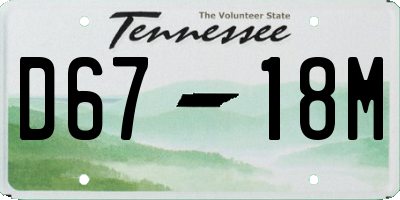 TN license plate D6718M