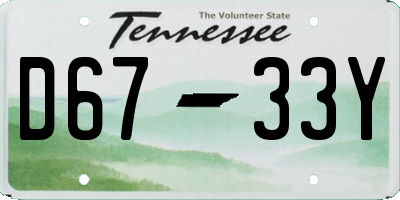 TN license plate D6733Y