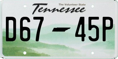 TN license plate D6745P