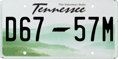 TN license plate D6757M