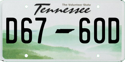 TN license plate D6760D