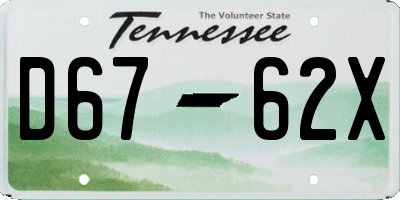 TN license plate D6762X