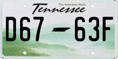 TN license plate D6763F