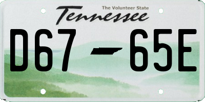 TN license plate D6765E