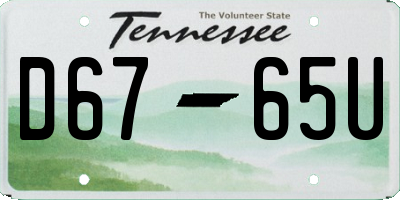 TN license plate D6765U