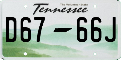 TN license plate D6766J