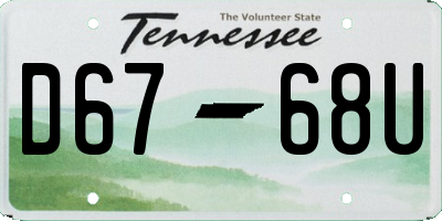 TN license plate D6768U