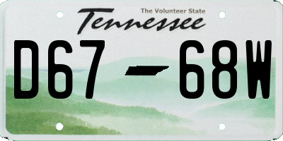 TN license plate D6768W