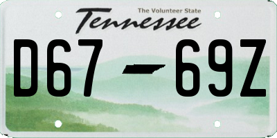 TN license plate D6769Z