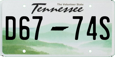 TN license plate D6774S