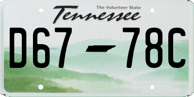 TN license plate D6778C