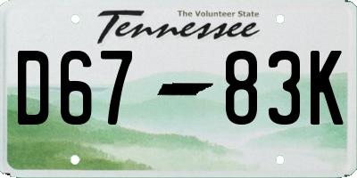 TN license plate D6783K