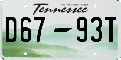 TN license plate D6793T